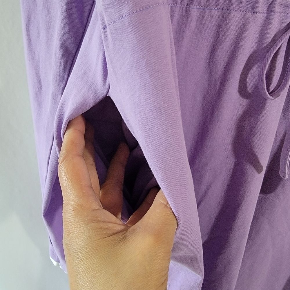 JACK SMITH Women's Sport Shirt Dress Sz L Purple Long Sleeve Pocket Athleisure - Picture 7 of 12